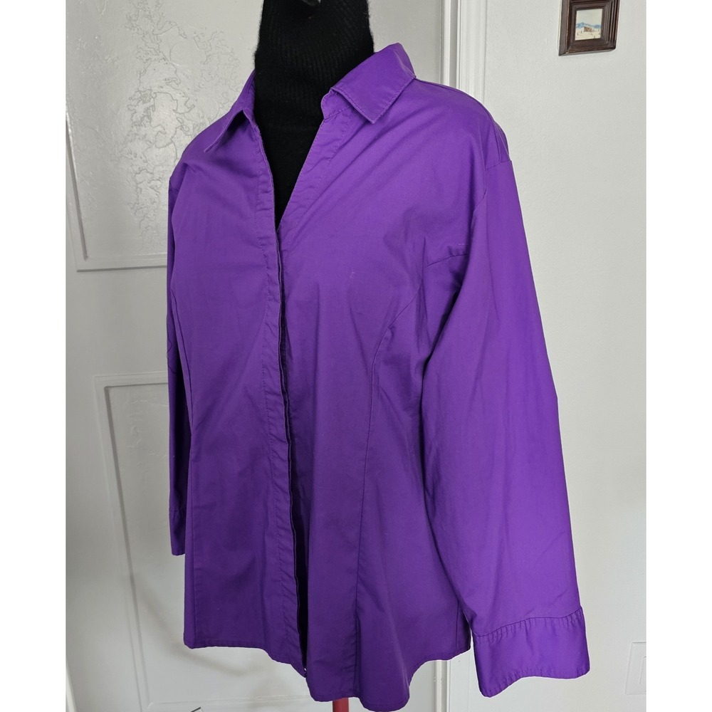 Riders by Lee Purple Stretch Button Front Shirt XXL